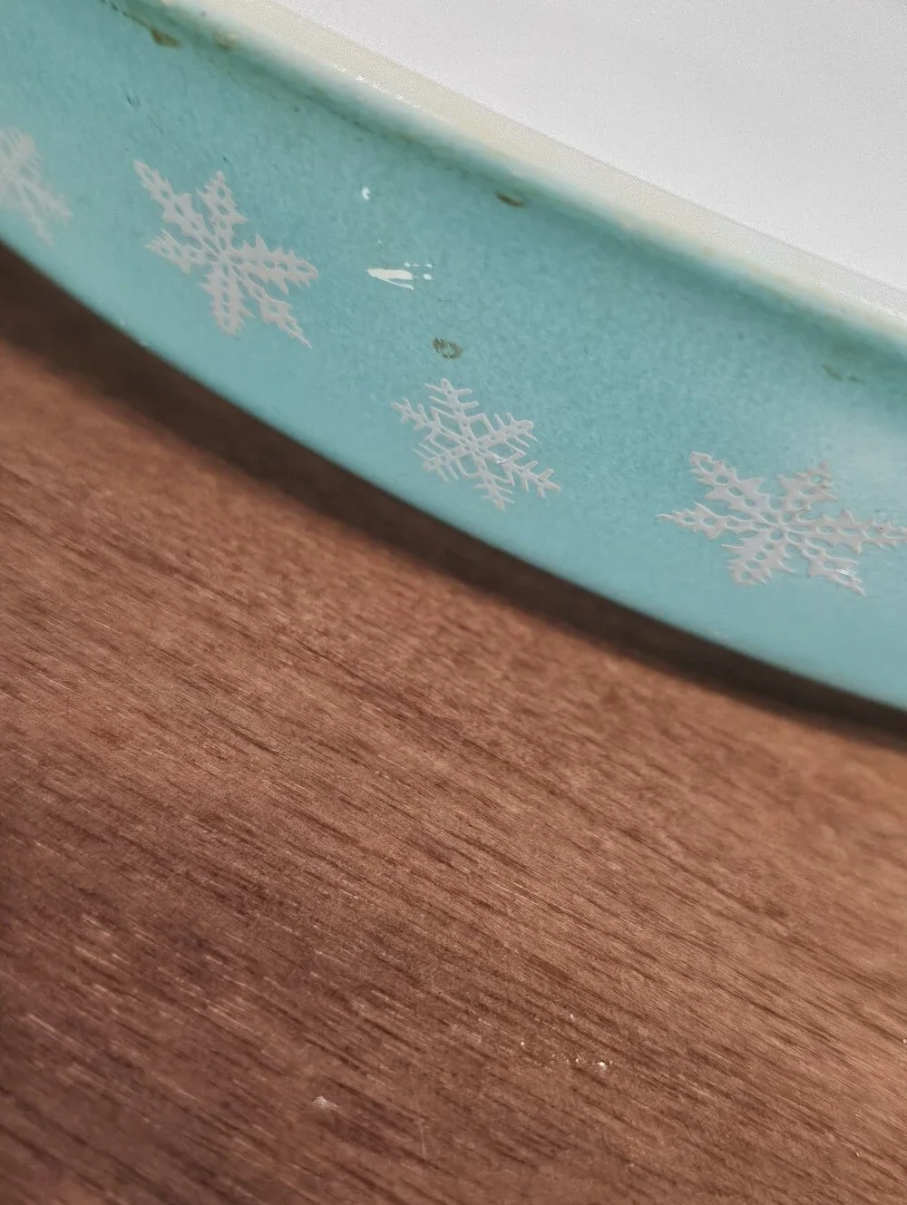 Vintage Pyrex Turquoise Snowflake Oval Casserole Dish Clear Glass Lid 1.5 Qt 043